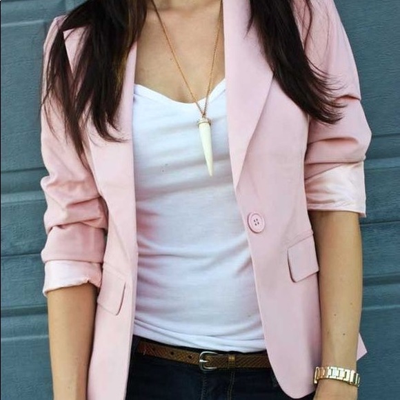 Mario Serrani Jackets & Blazers - Mario Serrani Millenial Pink Blazer Size 6